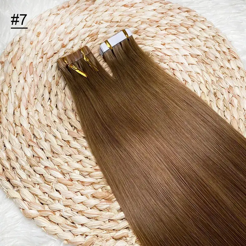 High Quality Tape Hair Extensions Full Ends Straight Hair 18-30 Inch Double Sided Adhesive Tape in Different Colors