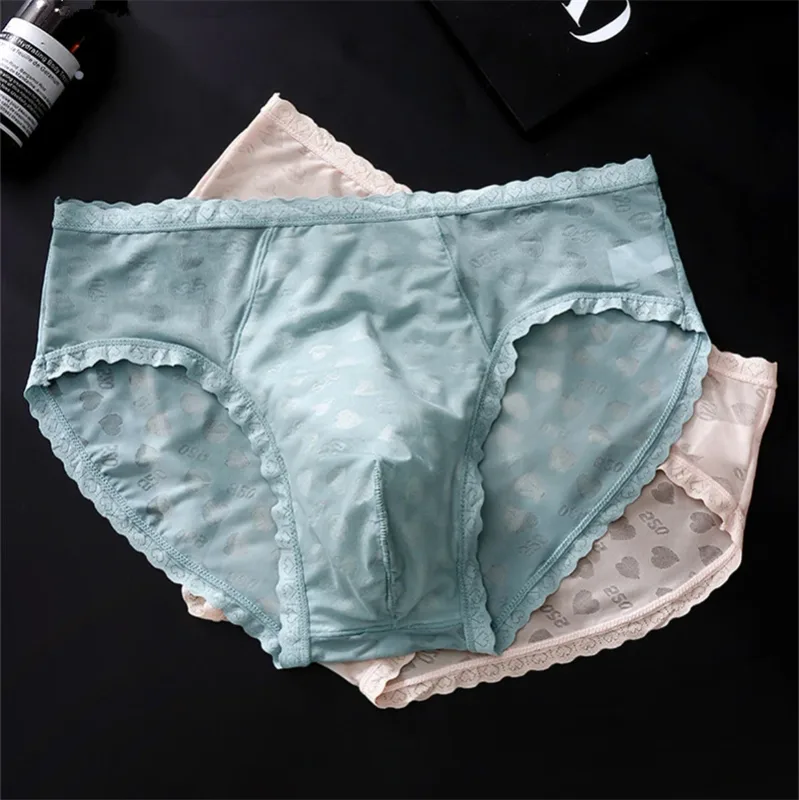 Lace men's underwear Ice Silk cuecas masculino sexys tøy men briefs AIR Bare Feel calzoncillos hombre No Trace cueca new lingeri