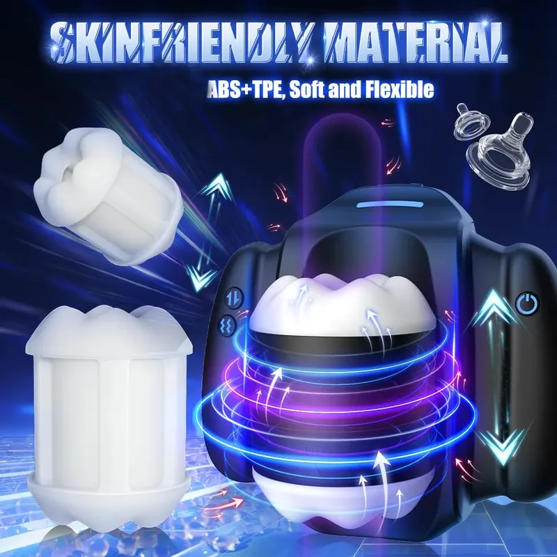 Automatic Telescopic Vibrating Male Handle Masturbator Cup Penile Stimulator Vaginal Pocket Pussy Adult Sex Machine for Men