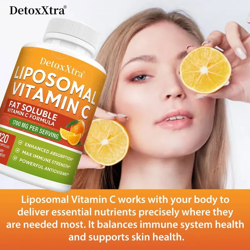 1700 Mg Liposome Vitamin C - Supports Immunity Replenishes Energy Promotes Collagen Production Improves Skin Health