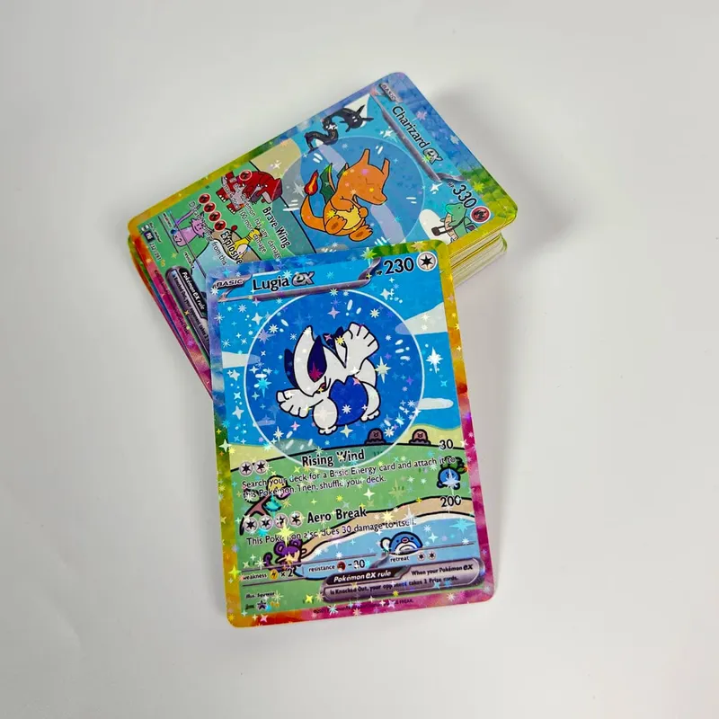 光沢のある 55 個かわいい DIY カードプロキシポケモンマイバブルフレンズホログラフィックアニメバージョンクラシックコレクションカードイーブイリザードン