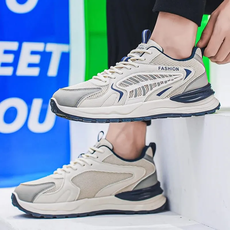 Men's Fall Shoes New Model Breathable Mesh Sports Sneakers Thick Bottom Casual Trendy Footwear
