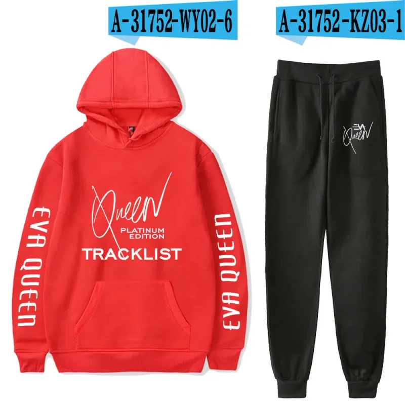 Hip Hop Comfortabel Eva Queen Print Sweatshirt Joggingbroek Pak Hoodies + Broek Pak Jongens/Meisjes 2 Delige Set Kleding