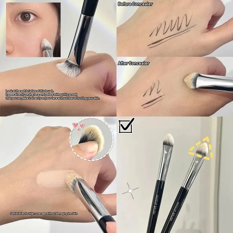 Concealer Makeup Brush Triangle Beveled Precision Soft Smudge Brushes Cover Acne Dark Circles Multi-Function Detail Makeup Tools