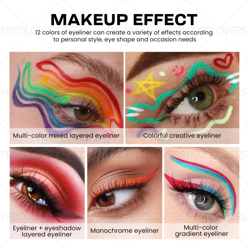 1 Pc Smooth Glide Liquid Eyeliner Pen - Waterproof Long-lasting Ultra-Fine Tip Water Eye Liner Pen Precision Slide Smudge-Proof