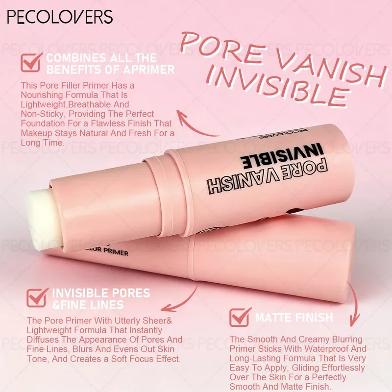 10pcs Kit Solek Asas Semua-Dalam-Satu Liang Meminimumkan Liang Primer Stick Bedak Tetapan Matte Dan Set Berus Mekap Profesional 8pcs