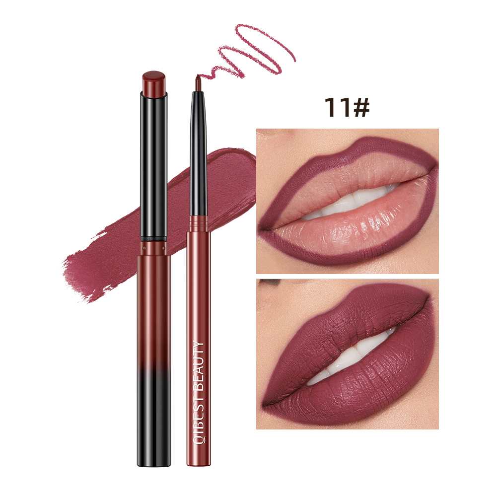 Set Pena Lipliner Lipstik 2 Buah Kosmetik Kontur Pensil Lip Liner Beludru Matte Kosmetik Tahan Lama Stik Bibir Merah Seksi