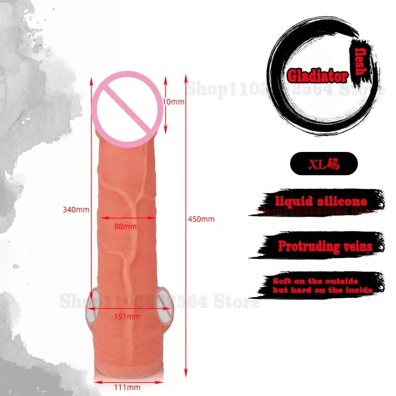 ขนาดใหญ่XXL 50ซม.X 10.5ซม.สมจริงDildoซิลิโคนGladiatorอวัยวะเพศชายของเล่นผู้หญิงG-Spot Masturbationผู้ใหญ่Dick Thickenสัตว์อวัยวะเพศชาย