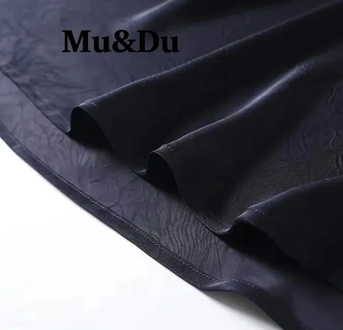 Gaun Panjang Leher Bulat Tanpa Belakang Elegan Fesyen Wanita Gaya Minimalis Berbalut Skirt Tanpa Lengan Gentian Poliester Ulang-alik Bandar