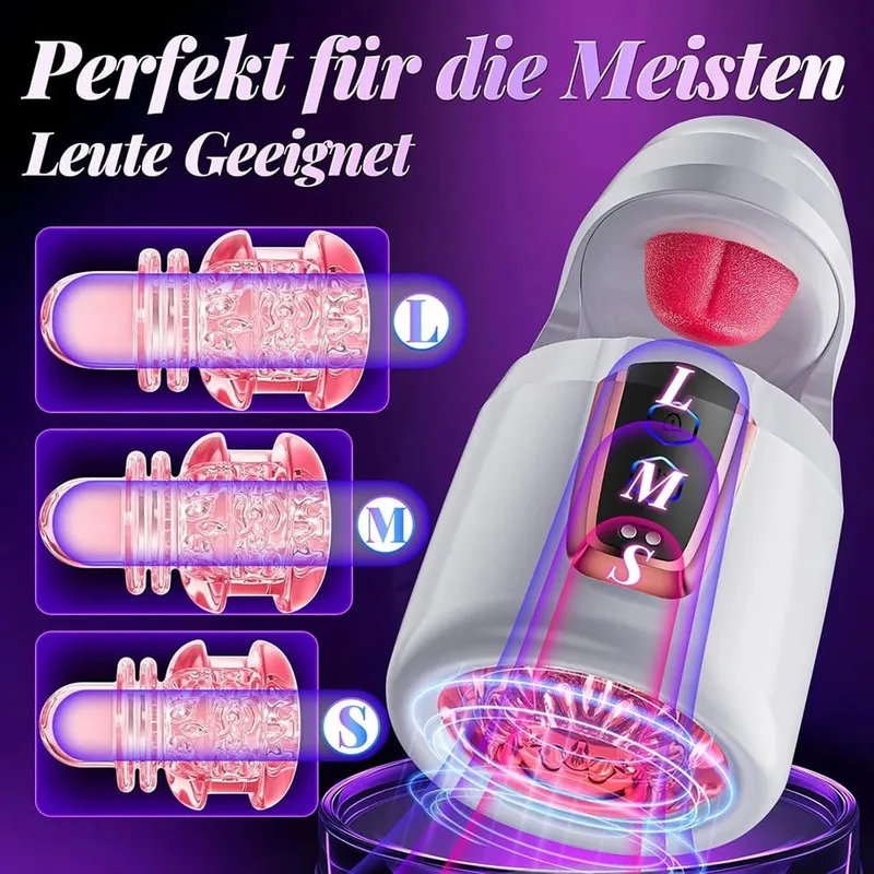 Sex Toys for Men Male Masturbator - Sex Toy with 10 Thrusting & Tongue Licking Modes Blowjob Sex Machine Stroker Penis Training