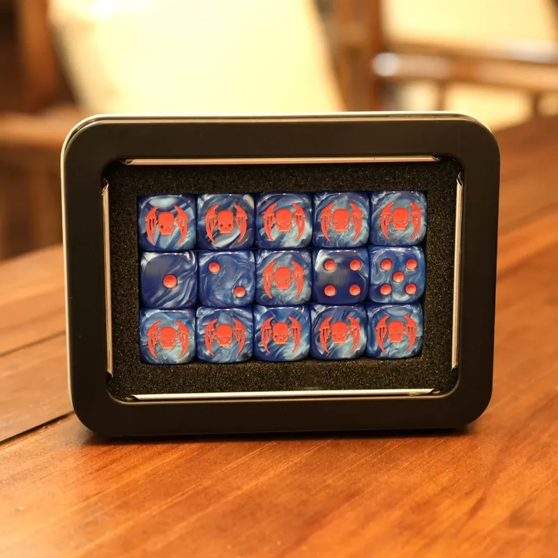 15PCS 16mm/0.63inch D6 Wargaming Dice Set for Tabletop Miniatures Game Damage Tracking Army Faction Themed Dice Tokens