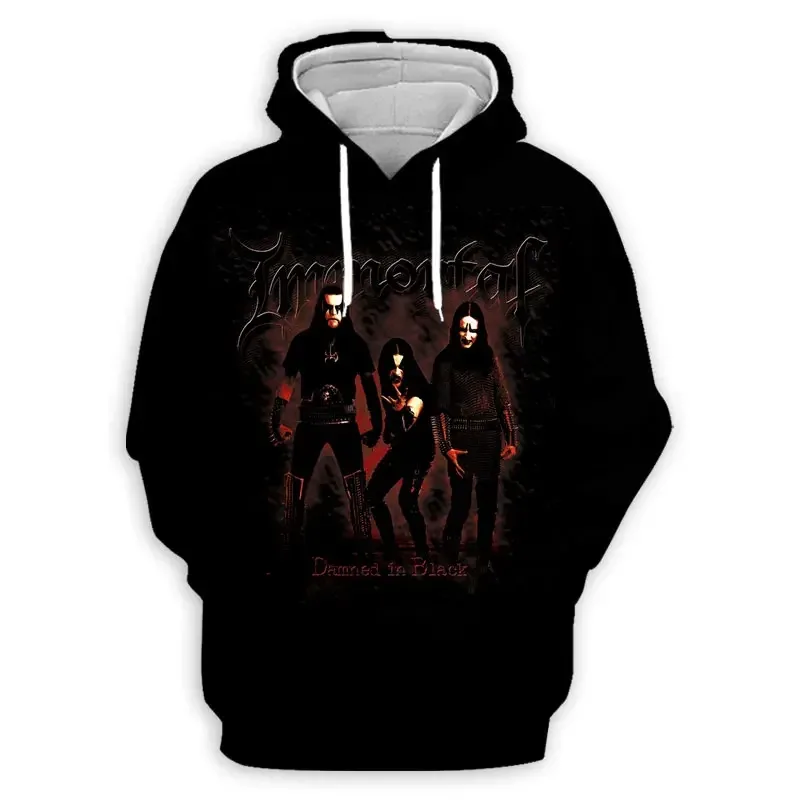Black Metal Rock Immortal 3D Print Hoodies Men Women Fashion Casual Sweatshirts Oversized Hoodie Pullovers Tracksuit Clothing