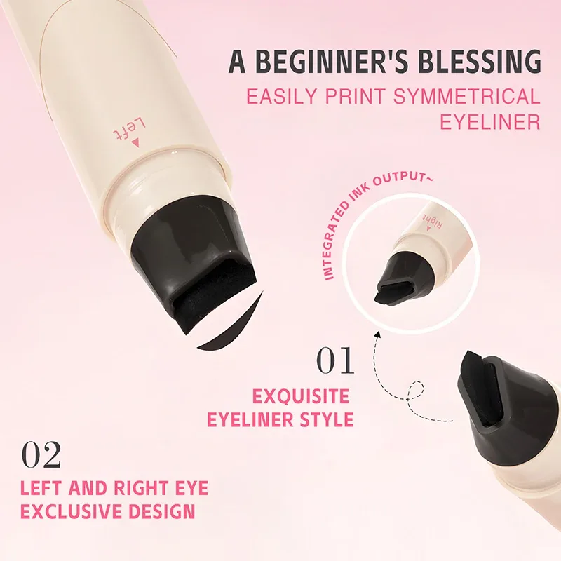 All-in-one Rotating Eyeliner Stamp Pen Quick Eye Makeup Double-Ended Eyeliner Waterproof Long-Lasting Stamp Eyeliner