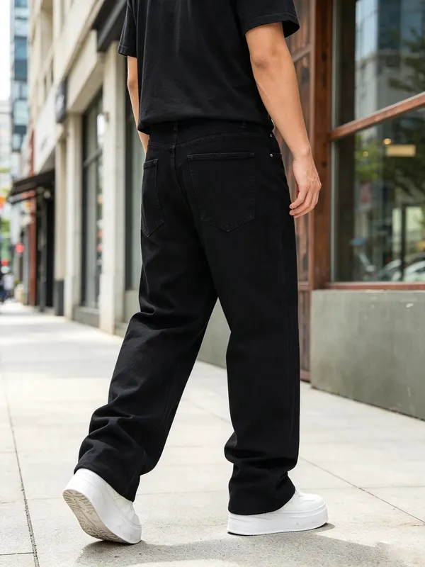 Men Wide Leg Jeans Loose Straight Denim Pants Casual Baggy Trousers Streetwear Hip Hop Daily Wear Fashion Mens Casual Bottoms