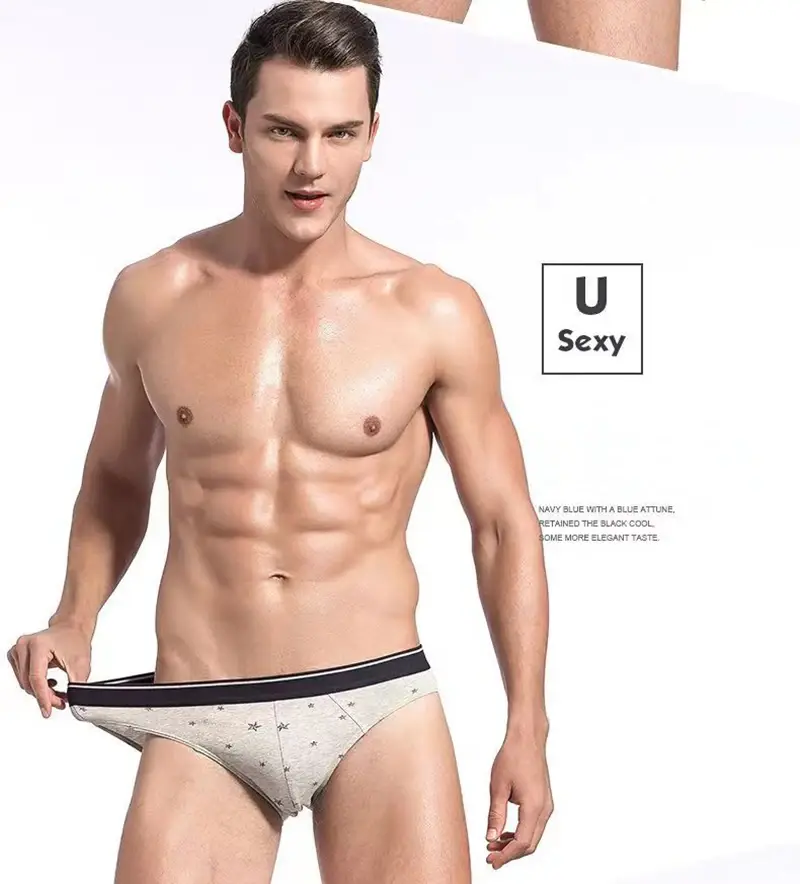 4 pçs/lote cuecas masculinas lingerie sexy calcinha masculina de algodão respirável cueca listrado calcinha lotes por atacado