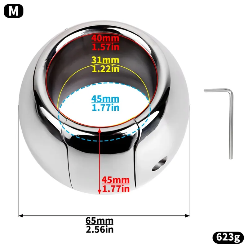 Metal Weight Screw Lock Penis Ring Scrotum Pendant Ball Stretcher Testis Cock Ring Penis Restraint SM Sex Toys For Men Gays