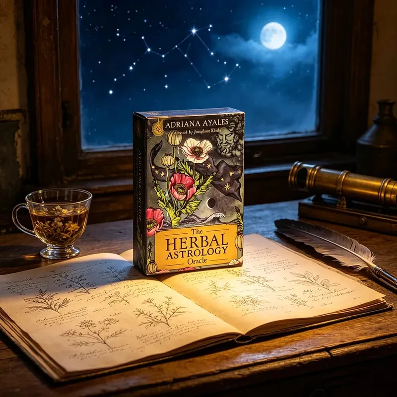 Herbal Astrology Oracle Cards 55 Card Deck English Edition Plant & Planet Correspondences for Spiritual Healing & Meditation