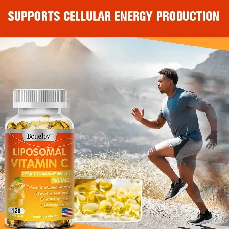 Liposomal Vitamin C - Promotes Collagen Production Supports Skin Immune Health Powerful Antioxidant Energy Supplement