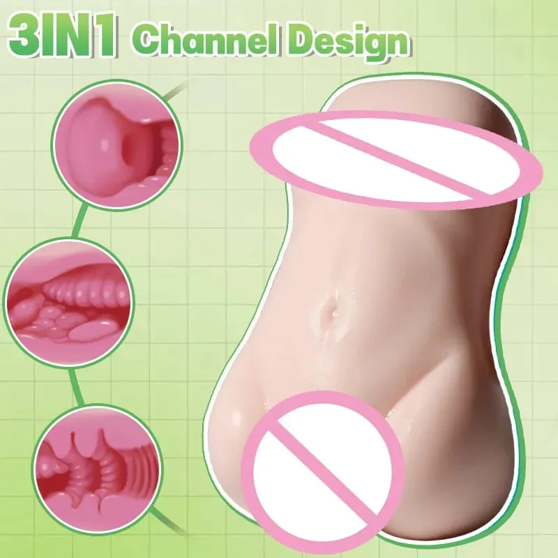 Japansk animestil Asuka Dual-Channel Man Onani Vuxen Sexleksak Mjuk Bekväm Tyst och Privat (18+). Pocket Pus