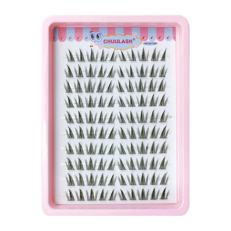 10 Rows Cat Eye Single Cluster Fake Eyelashes Natural Cosplay Makeup False Eyelashes Self-adhesive Natural Wispy Lash Extension