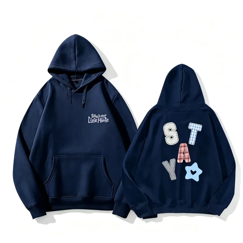 Hoodies STAY In Our Little House Zipper Hoodie Kpop Fashion Star Same Letter Print Sweatshirt High Quality Cotton Thick T Shirt