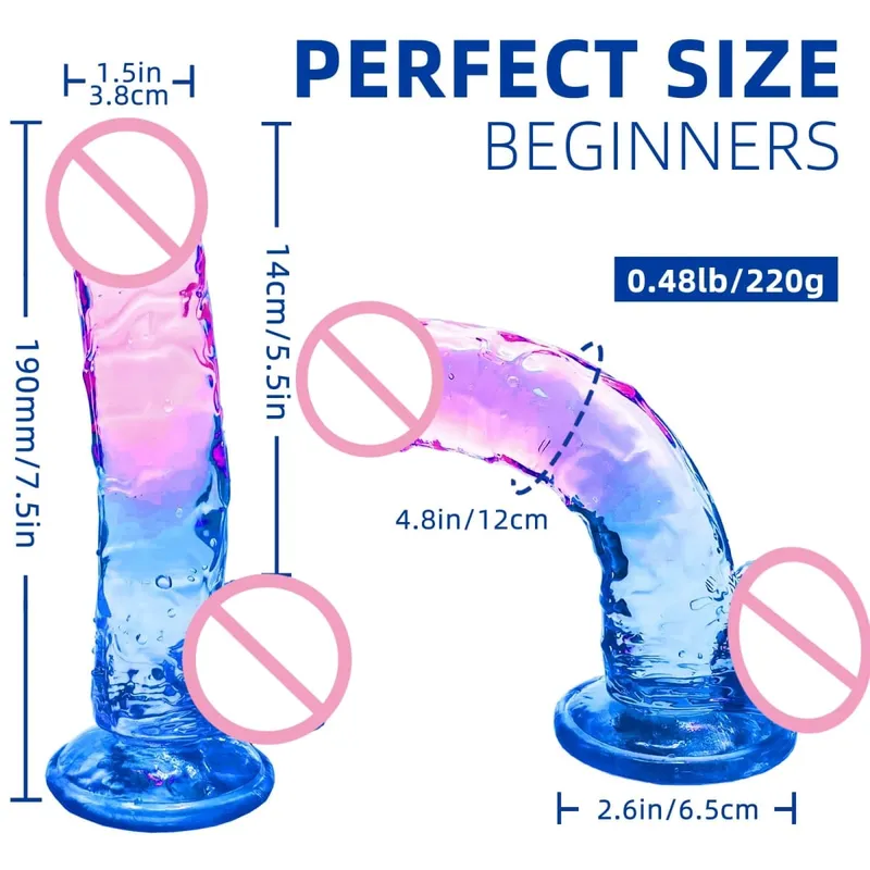 Transparent Big Dick 9 Sizes Realistic Jelly Dildo Women Gay Anal Sex Toys Soft Clitoris Vaginal Masturbators Penis Suction Cup