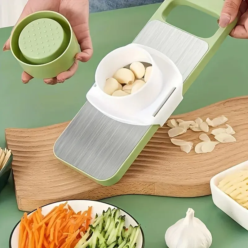 7pcs Stainless Steel Multi-Function Vegetable Slicer And Grater Set with Interchangeable Blades Manual Kitchen Gadget Tool Kit — image 3