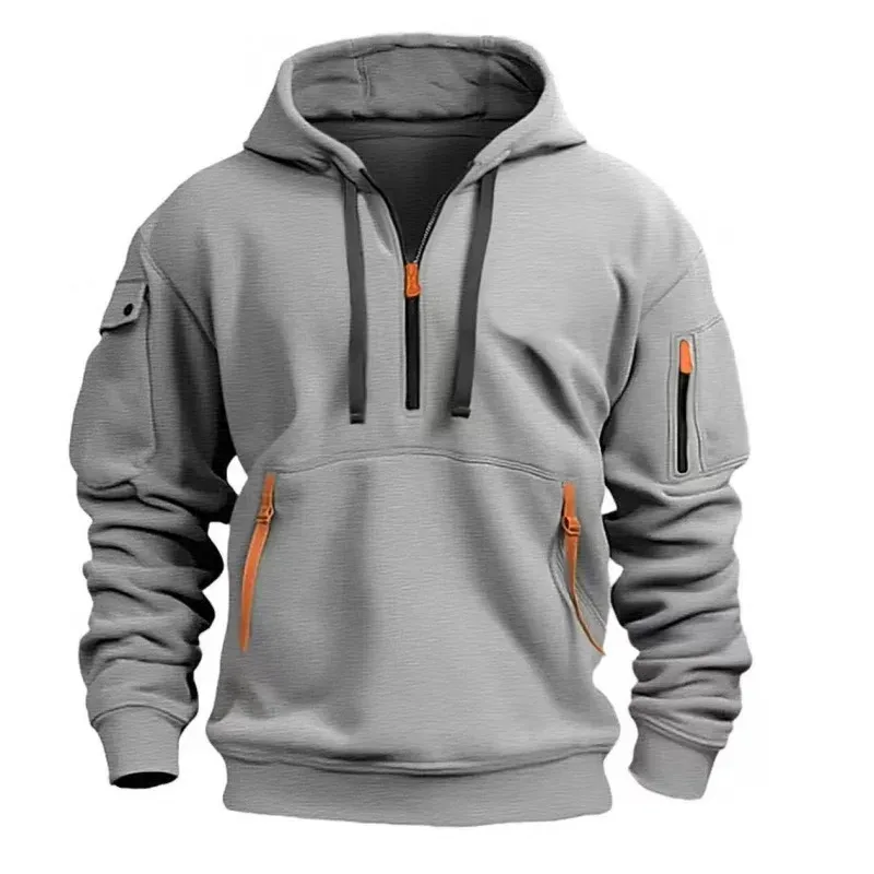 Customized DIY Printed Hoodies for Men and Women, Loose Casual Sportswear with Zipper, Long Sleeved Hoodies with Multiple Pocket