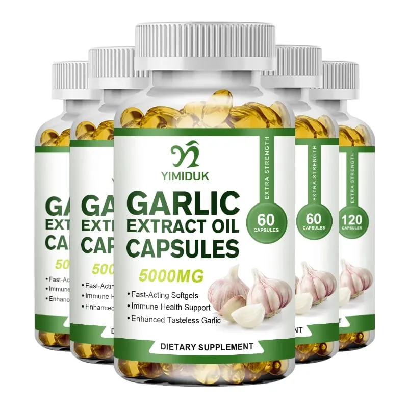 Organic Garlic Oil Extract Capsules Immunity Improves Cardiovascular Function Support Increase Glutathione Level Cellular Detox