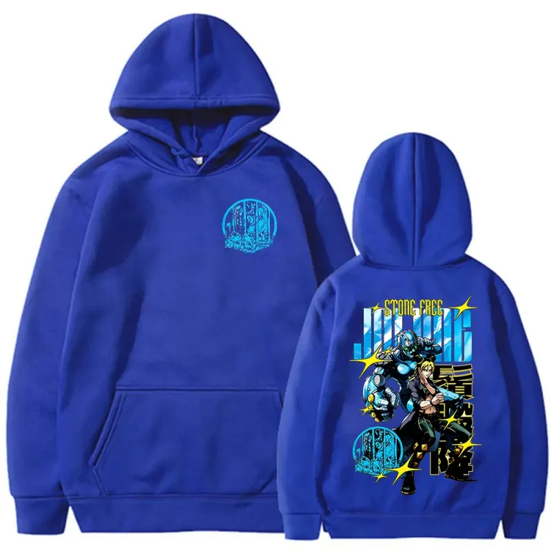 Anime Jojo Bizarre Adventure Stone Free Jolyne Cujoh Hoodies Men's Clothing Fashion Pullovers Long Sleeves Oversized Sweatshirts