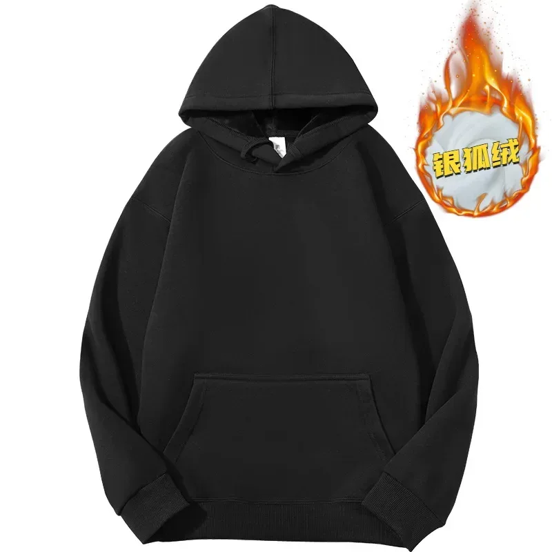 Customized Your Brand Logo DIY Design 600GSM Mens Hoodies High-quality Women Sweatshirt Solid Color Cotton Loose Streetwear