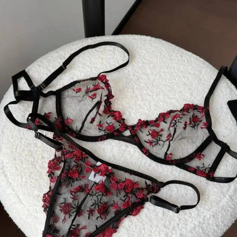 Sexy Sheer Lace Flower Embroidery Underwire Bra for Women Large Breast Minimizer Anti‑Sagging Comfort Everyday Wear YEMOMO S‑XL