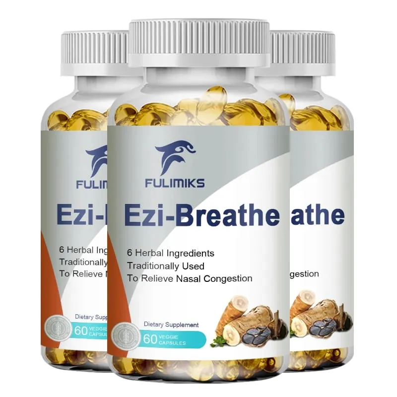 Respiratory & Nasal Health Capsules 6 Herbal Relieves Stuffy Nose Congestion Rhinitis & Supports Breathing Comfort