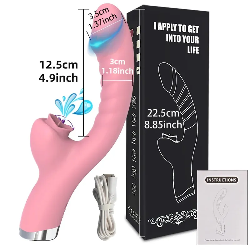 20 Modes Porn Tongue APP Dildo Vibrator G-Spot Vagina Massager Wand Licking Clitoris Stimulator Adult Female Women Sexy Sex Toys