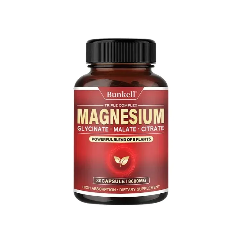 Citrato malato di magnesio glicinato ad alto assorbimento 100% chelato non OGM Vegetariano senza glutine 8 600 Mg 120 capsule