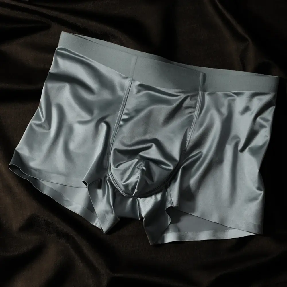 1 pezzo boxer da uomo senza cuciture mutandine sul cavallo traspiranti boxer in seta di ghiaccio comodi slip intimi da uomo in raso — image 8