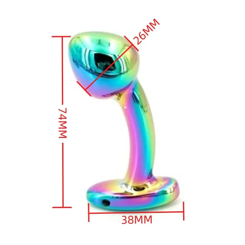 Perline anali in metallo di piccole dimensioni Butt Plug Mini Arcobaleno Butt plug in oro rosa Gioielli in cristallo Trainer Dildo anale Masturbazione Giocattolo del sesso