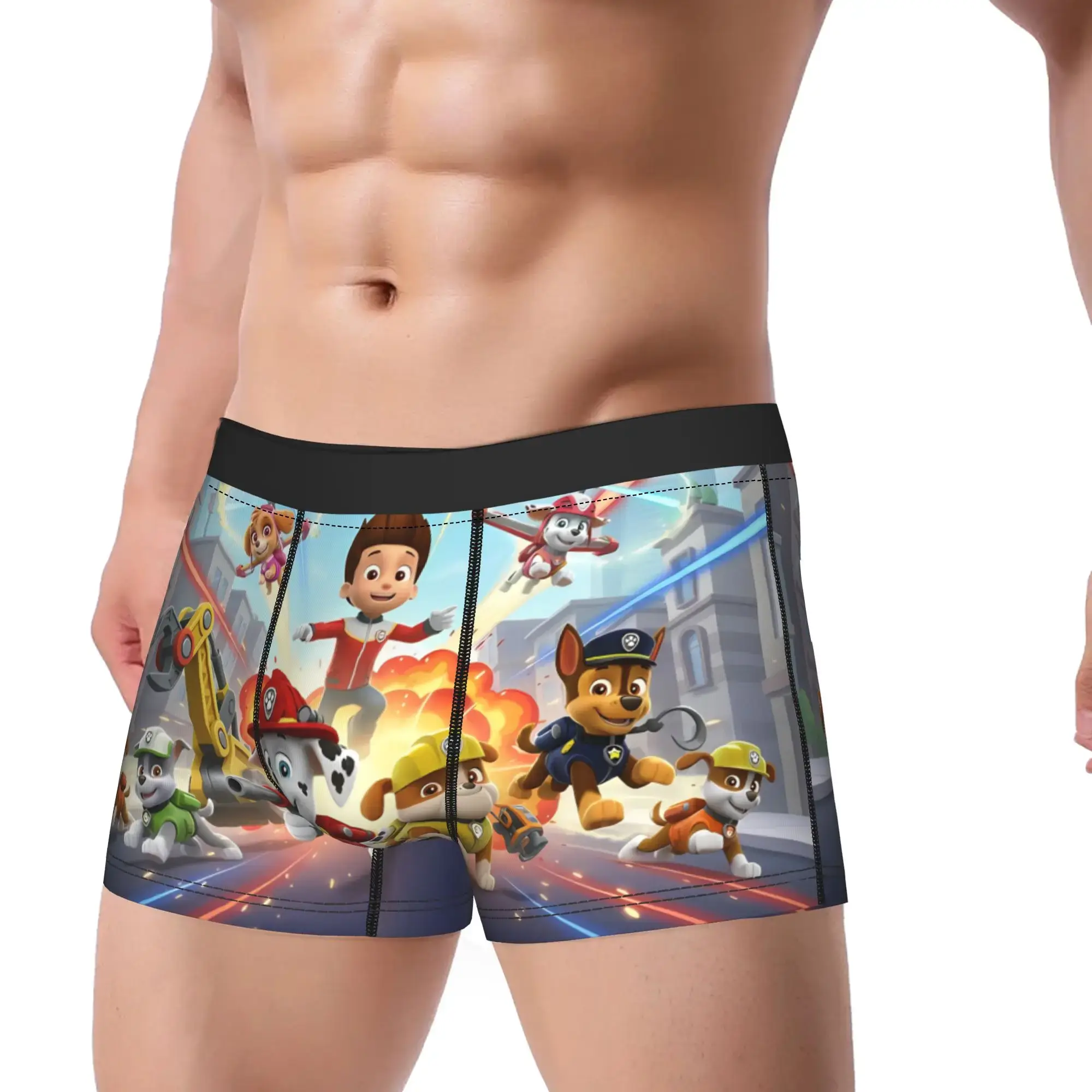 Paw Dogs Patrols 後備箱內褲高品質設計平角內褲透氣男士內褲大碼 2XL