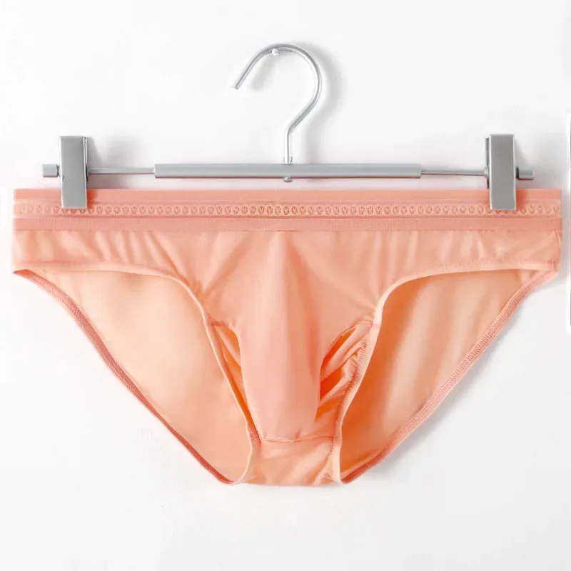 1/3PCS Men's Ice Silk Briefs Ultra-thin Quick Dry High Elastic Lace Waistband Panties Sexy Seamless Breathable Bikini Underwear