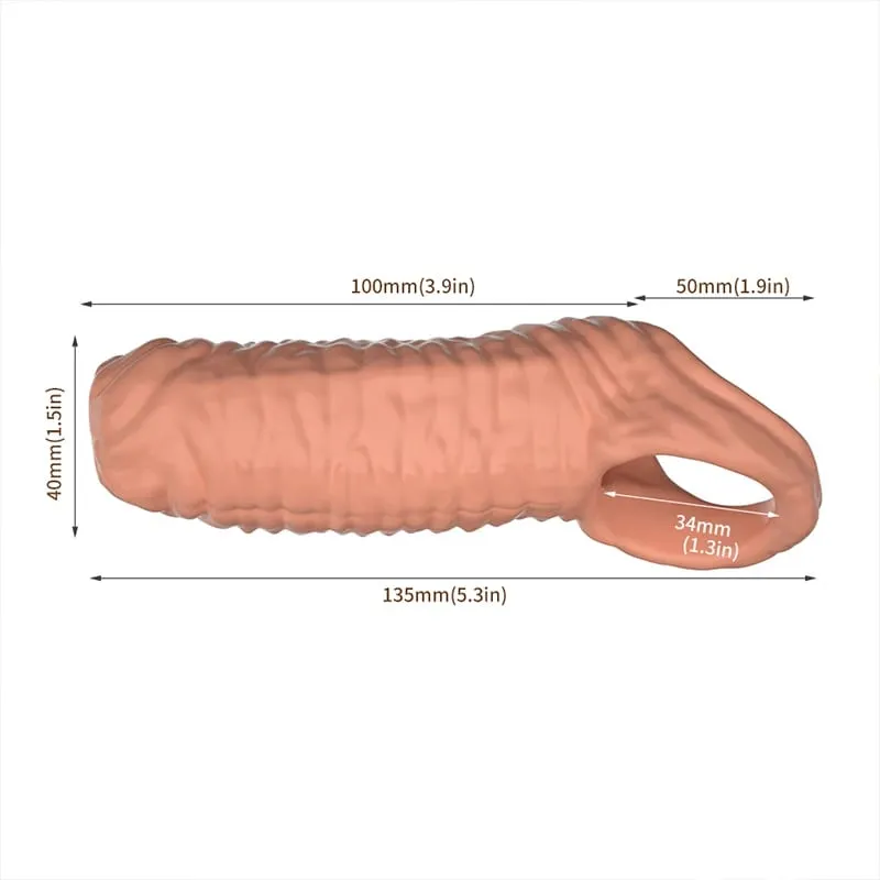 Reusable Penis Enlargement Sex Toys For Men Cock Ring Stretcher Extender Sleeve Condoms Goods Adults Products Erotic Couple Tool