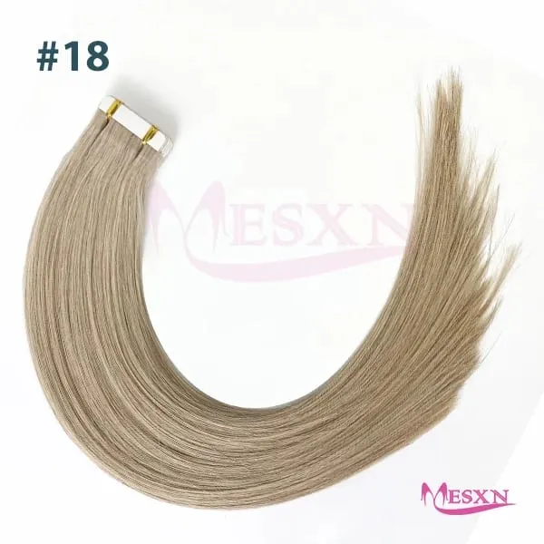 Tape in Human Hair Extensions Natural Seamless Invisible SKin Weft 14"-24" Double Sided Adhesive Real Natural Hair