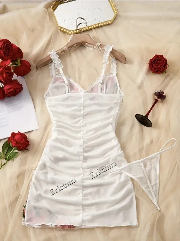 Sexy Bra Set Transparent Lace Erotic Underwire Bra Lace Sexy Lingerie Fancy Outfit Romantic Hot Underwear Set Mga Set ng Bra at Panty