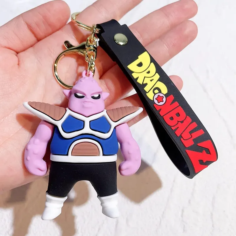 Anime Dragon Ball Keychain PVC Cartoon Cartoon Figure Trunks Son Goku Piccolo Buu Vegeta Figures Key Chain Keyring Bag Decor