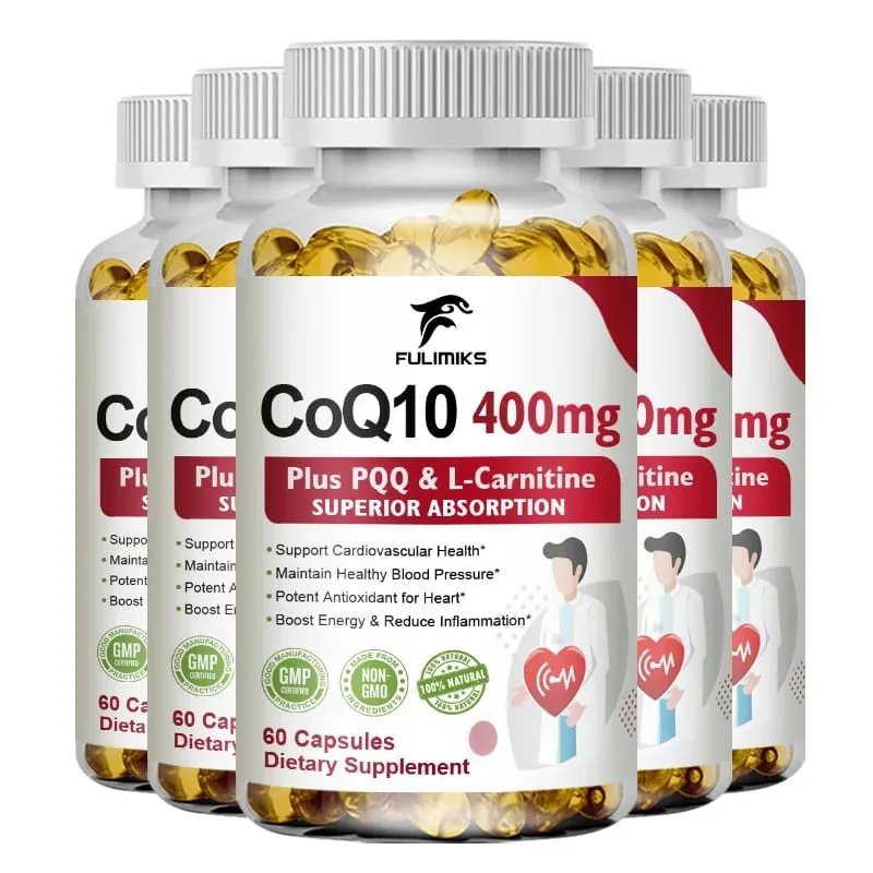 CoQ10 400mg Supplement for Heart Health with PQQ & Vitamin E Support Cardiovascular Antioxidants Heart Health & Daily Energy