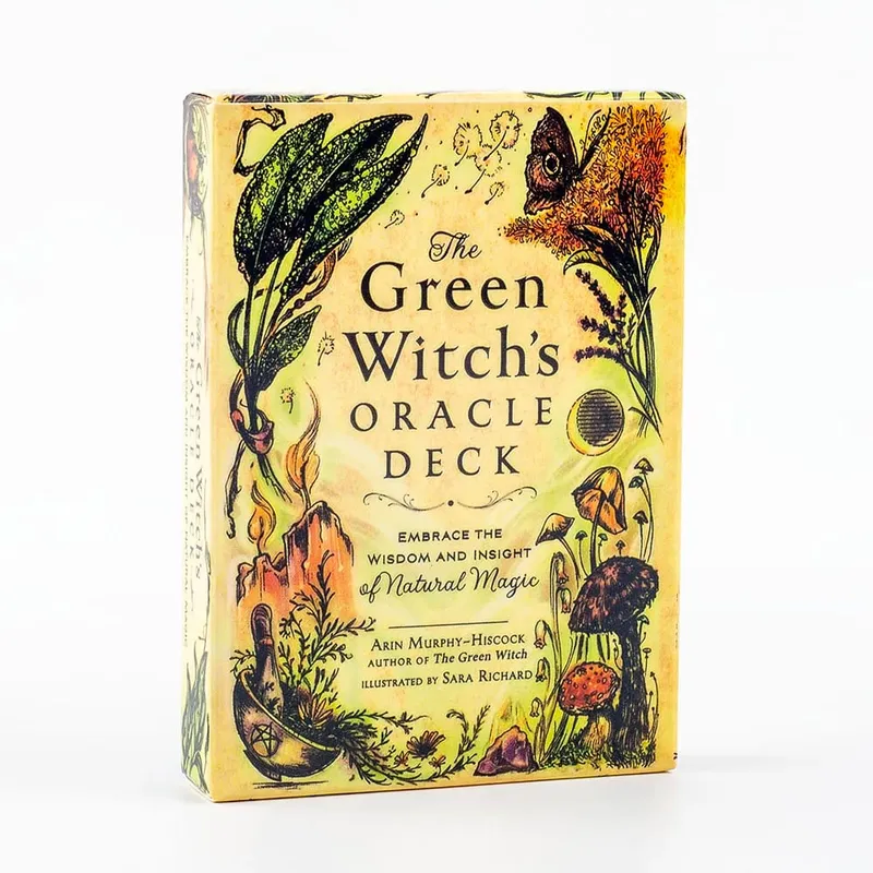50Pcs Oracle Deck Set ng Green Witch - Mga Tabletop na Card para sa Mga Panggrupong Party Games Precognition at Divination 10.3x7.3cm