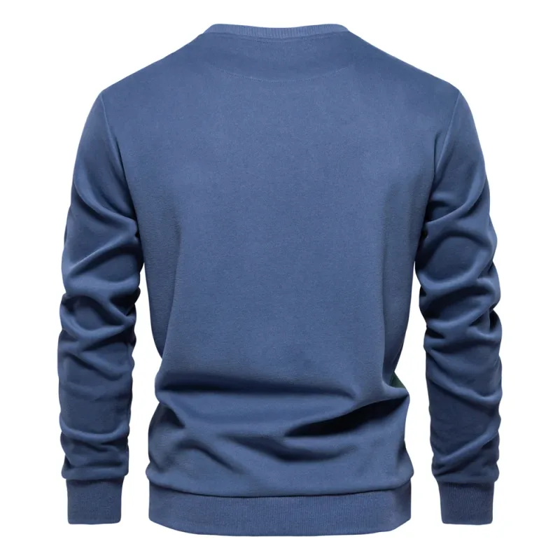 Mens Patckwork Cotton-blend Crew Neck Sweatshirts Fashion Casual Sport Round Neck Pullover Sweatshirt for Men