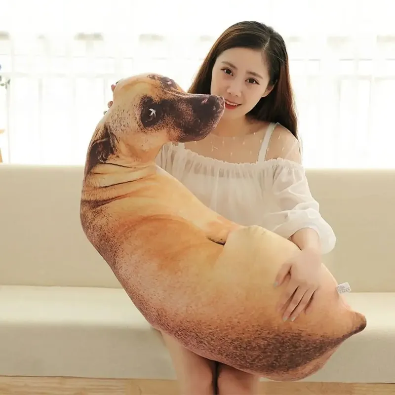 Cute 3D Lifelike Animal Throw Pillow Soft Creative Dog Pillow Cushion Office