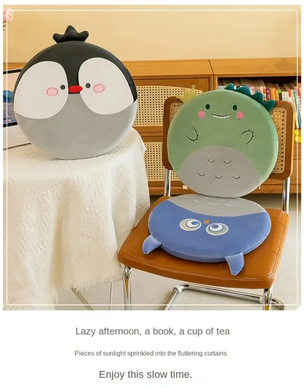 Universal Cartoon Animal Dog Cat Chair Cushion Comfortable Thick Seat Pads Soft For Office Student Dormitory Car