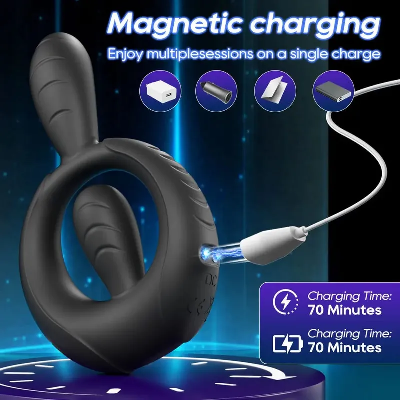 Vibrating Cock Ring Vibrator 10 Modes Tapping Flapping Penis Ring Clitoral Stimulator Delay Ejaculation Sex Toy for Men Women