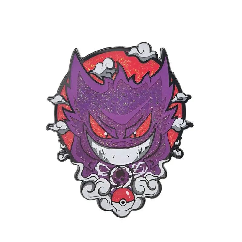 Anime Game Pokemon Hard Enamel Pins Cute Cartoon Gengar Brooches on Clothes Lapel Badges Metal Jewelry Accessories